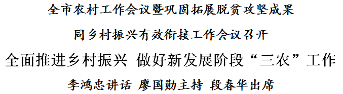 李鸿忠：全面推进乡村振兴 做好新发展阶段“三农”工作