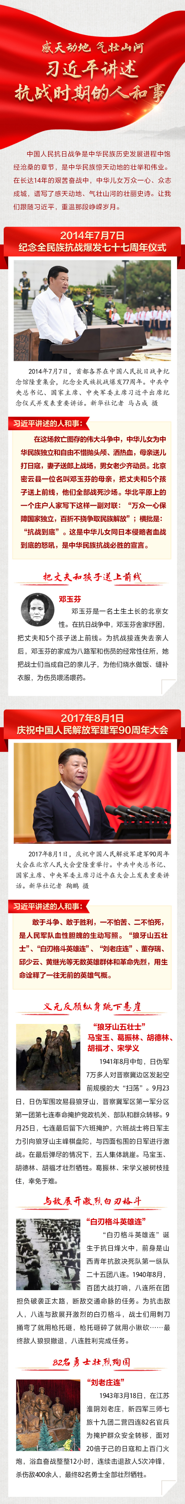感天动地 气壮山河 习近平讲述抗战 时期的人和事