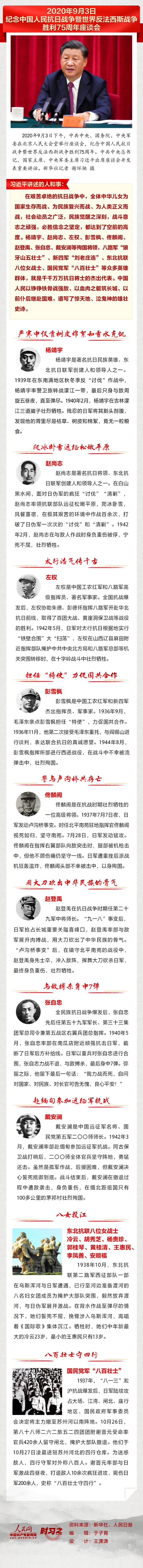 感天动地 气壮山河 习近平讲述抗战 时期的人和事