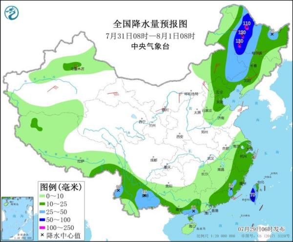中央气象台发布暴雨黄色预警：华北东北等地有较强降水