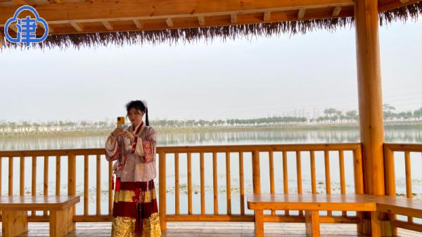 网络大V：天津生态绿屏，像极了《滕王阁序》秋水共长天一色的美景……
