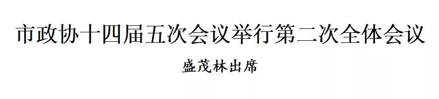 市政协十四届五次会议举行第二次全体会议