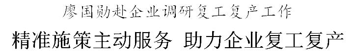 廖国勋赴企业调研复工复产工作