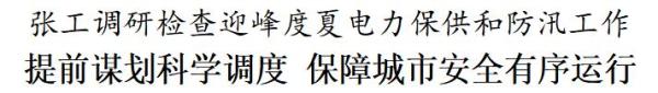 张工调研检查迎峰度夏电力保供和防汛工作