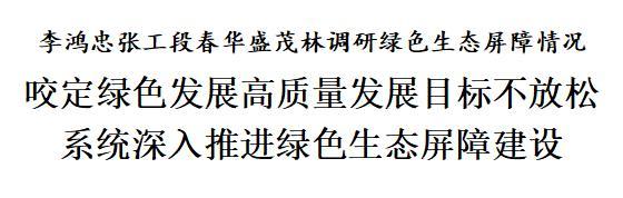 李鸿忠张工段春华盛茂林调研绿色生态屏障情况 咬定绿色发展高质量发展目标不放松 系统深入推进绿色生态屏障建设